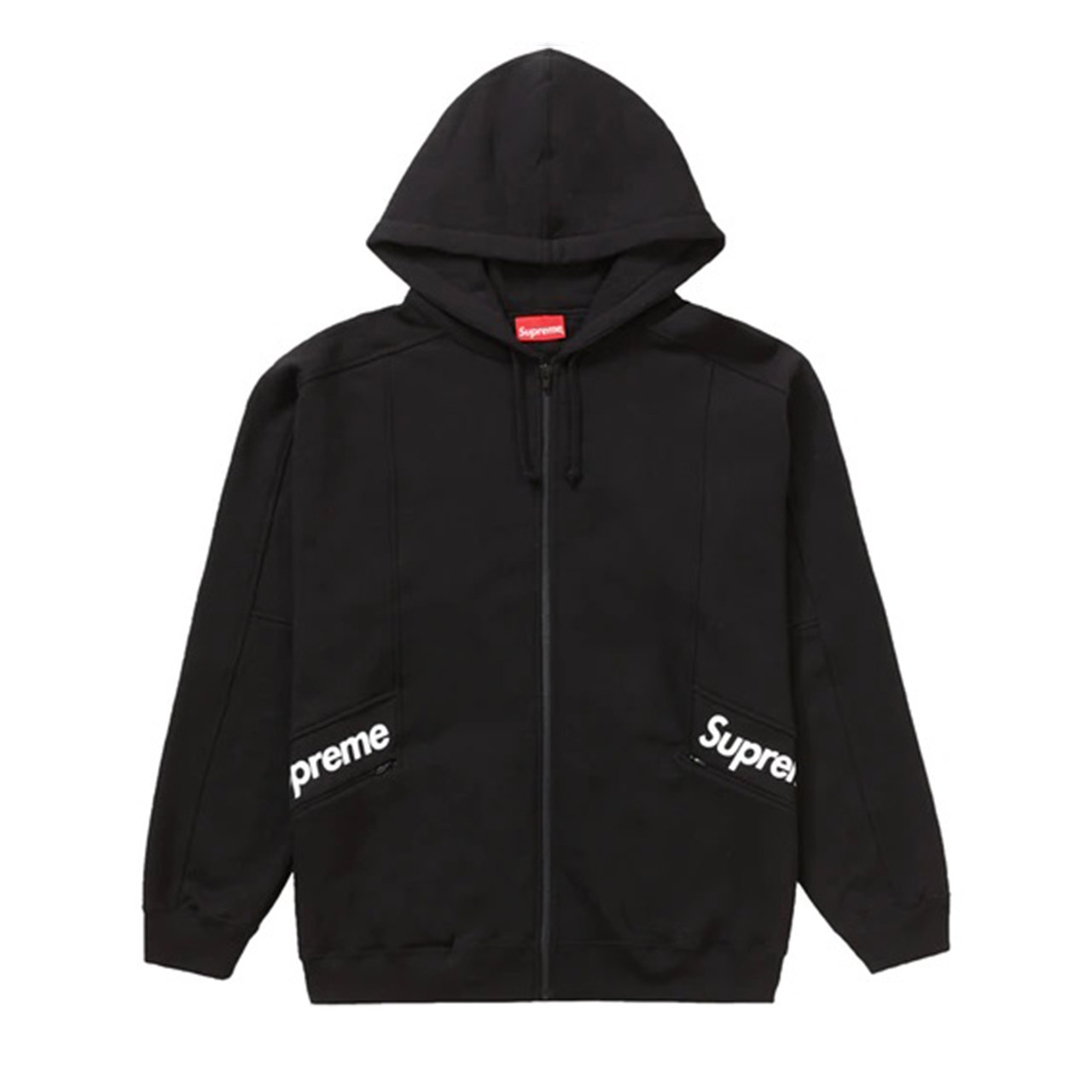 Supreme Color Blocked Zip Up Hooded Sweatshirt Black - DS Kicks